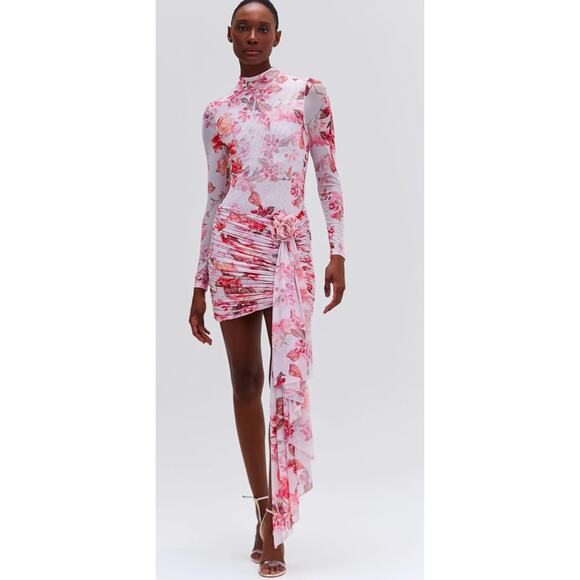PatBo Floral Haze Stretch Tulle Mini Dress - Picture 1 of 3